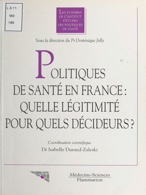 cover image of Politiques de santé en France